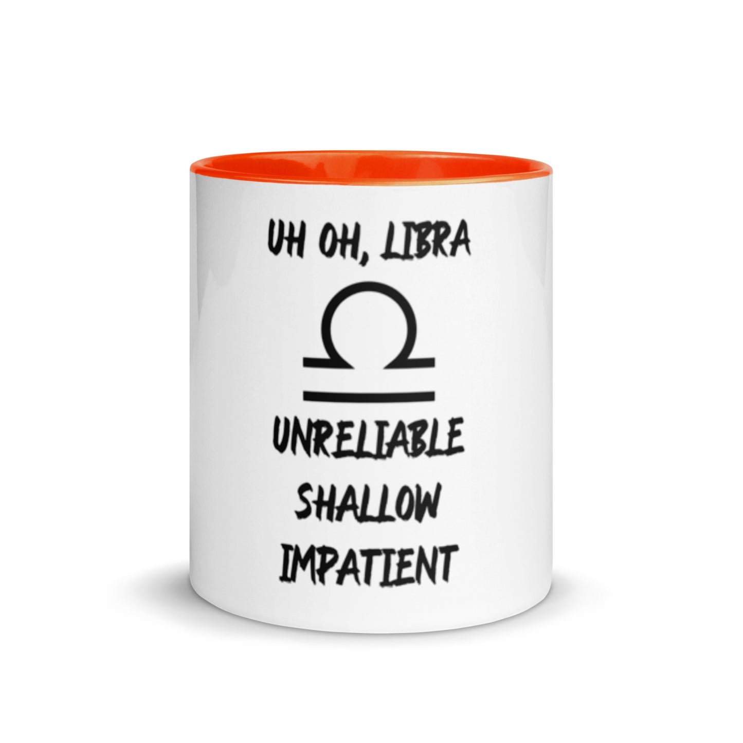 “Uh Oh, Libra” Mug With Color Inside