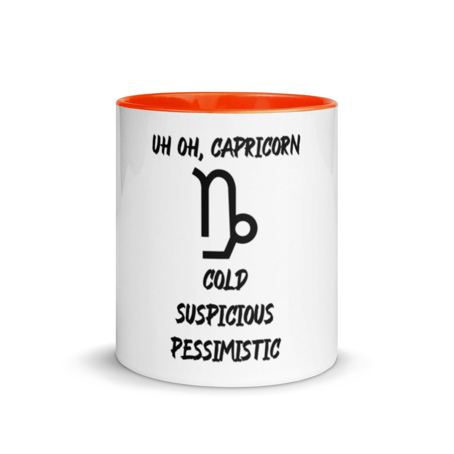 “Uh Oh, Capricorn” Mug With Color Inside