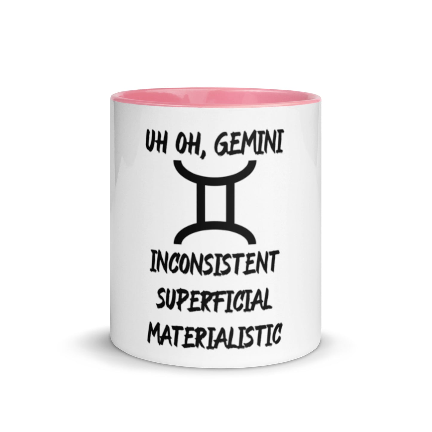 “Uh Oh, Gemini” Mug With Color Inside