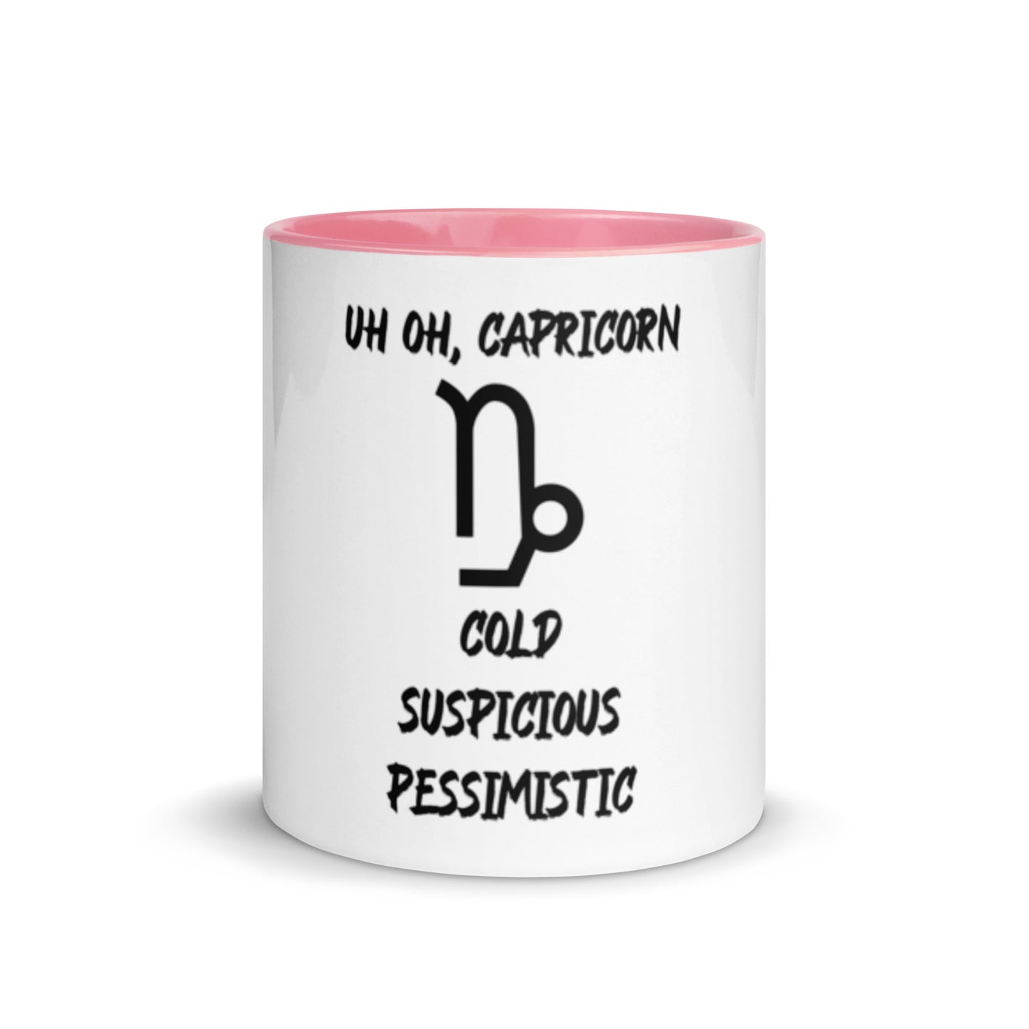 “Uh Oh, Capricorn” Mug With Color Inside