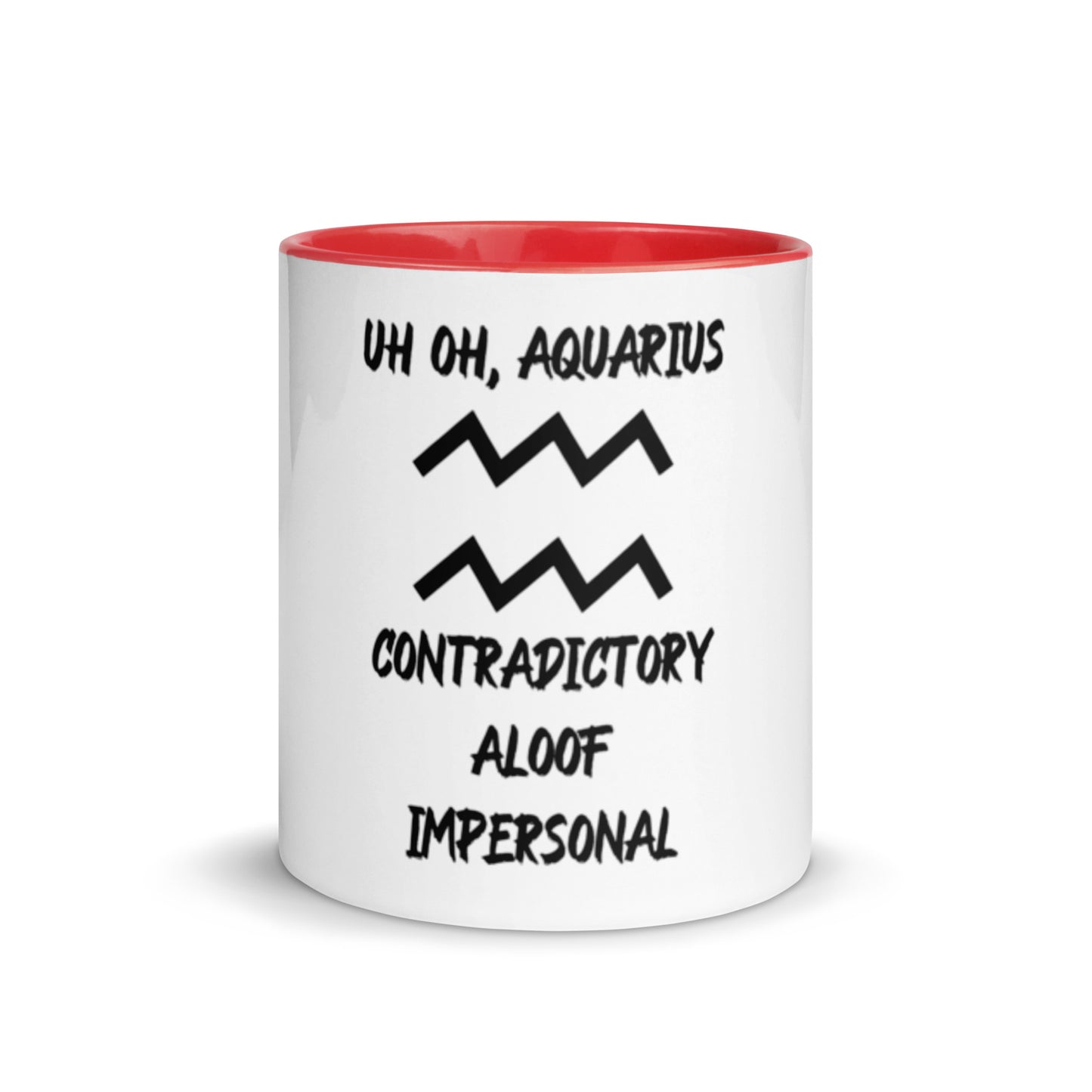 “Uh Oh, Aquarius” Mug With Color Inside