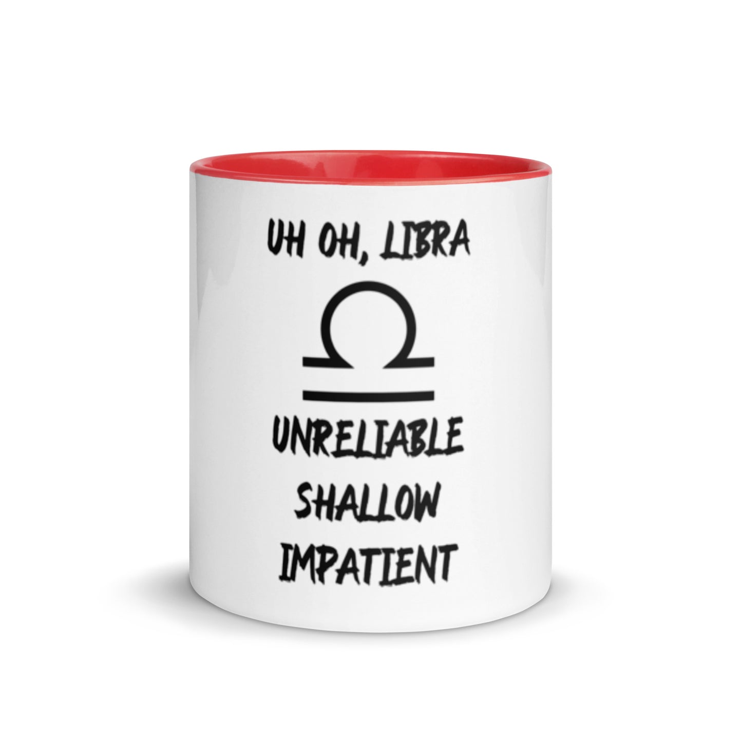 “Uh Oh, Libra” Mug With Color Inside
