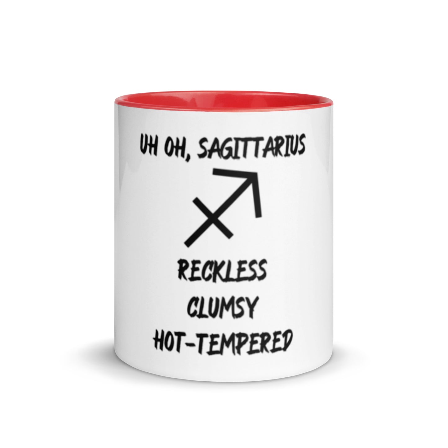 “Uh Oh, Sagittarius” Mug With Color Inside