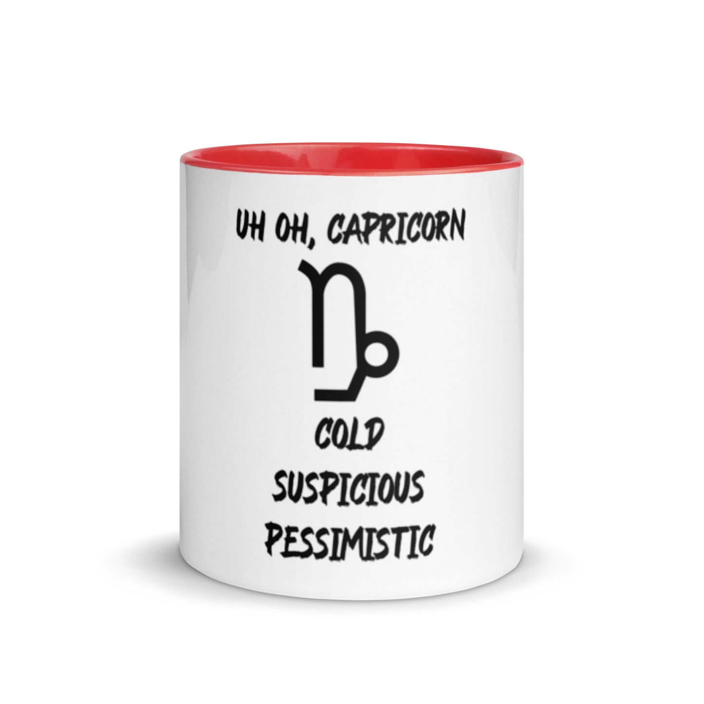 “Uh Oh, Capricorn” Mug With Color Inside