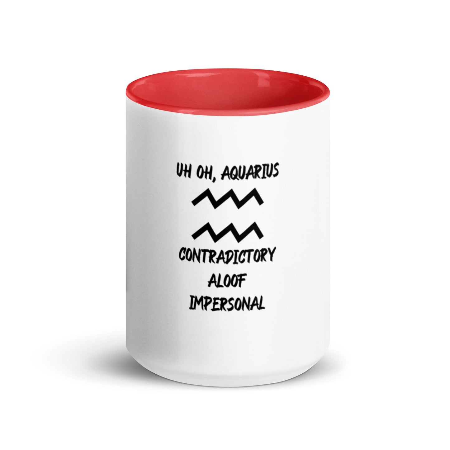 “Uh Oh, Aquarius” Mug With Color Inside