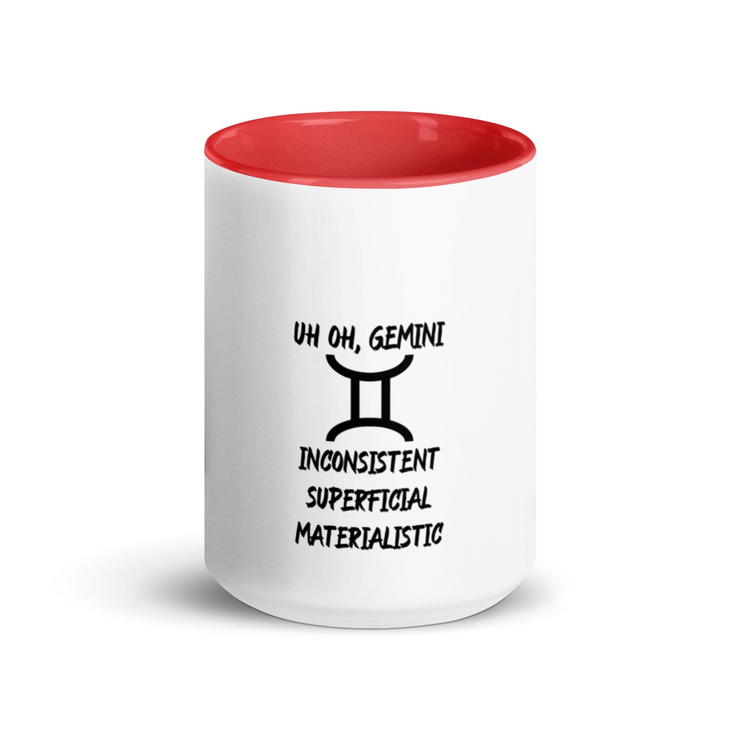 “Uh Oh, Gemini” Mug With Color Inside