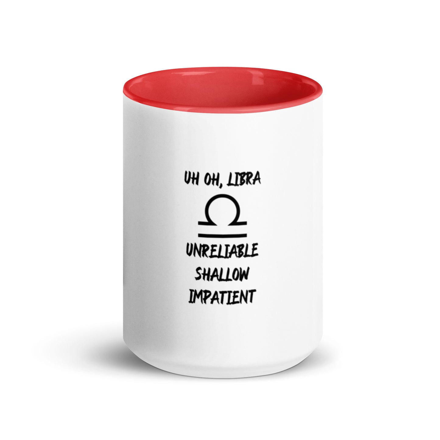 “Uh Oh, Libra” Mug With Color Inside