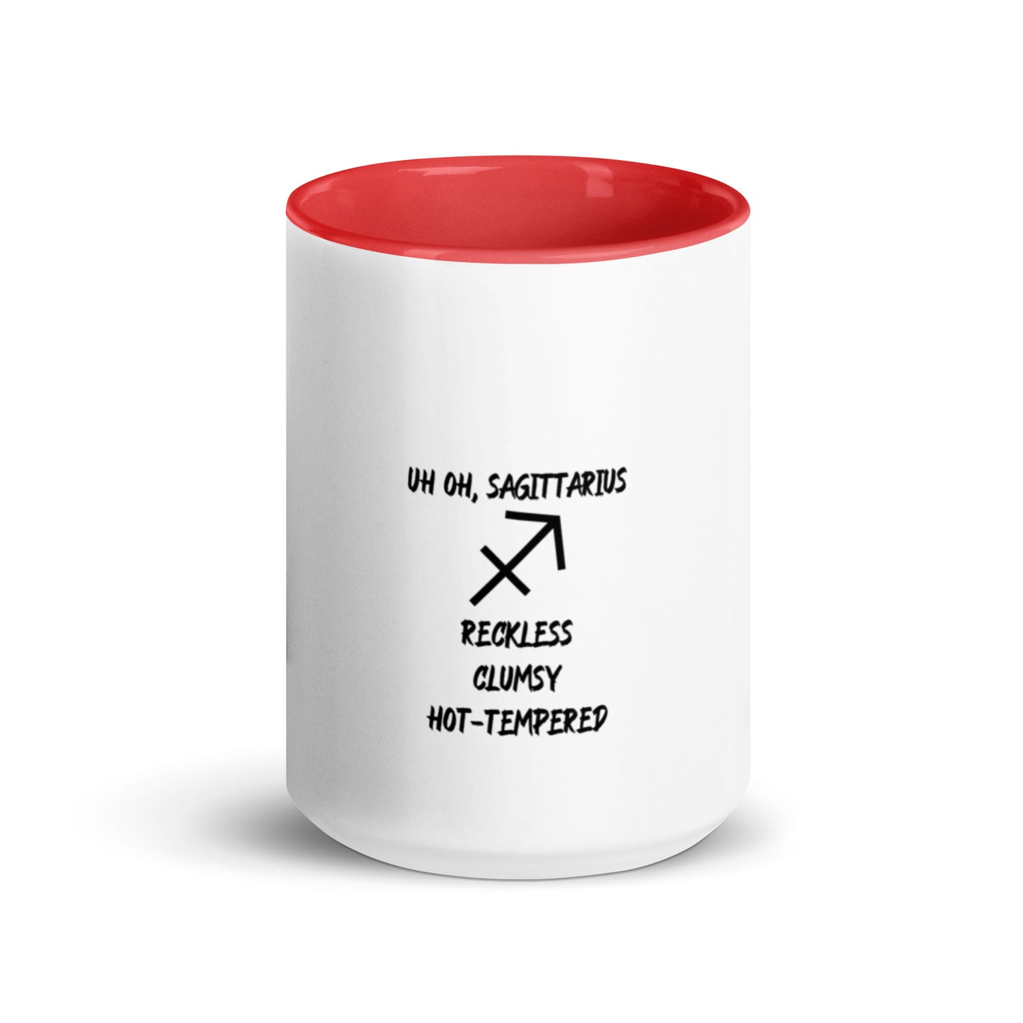 “Uh Oh, Sagittarius” Mug With Color Inside