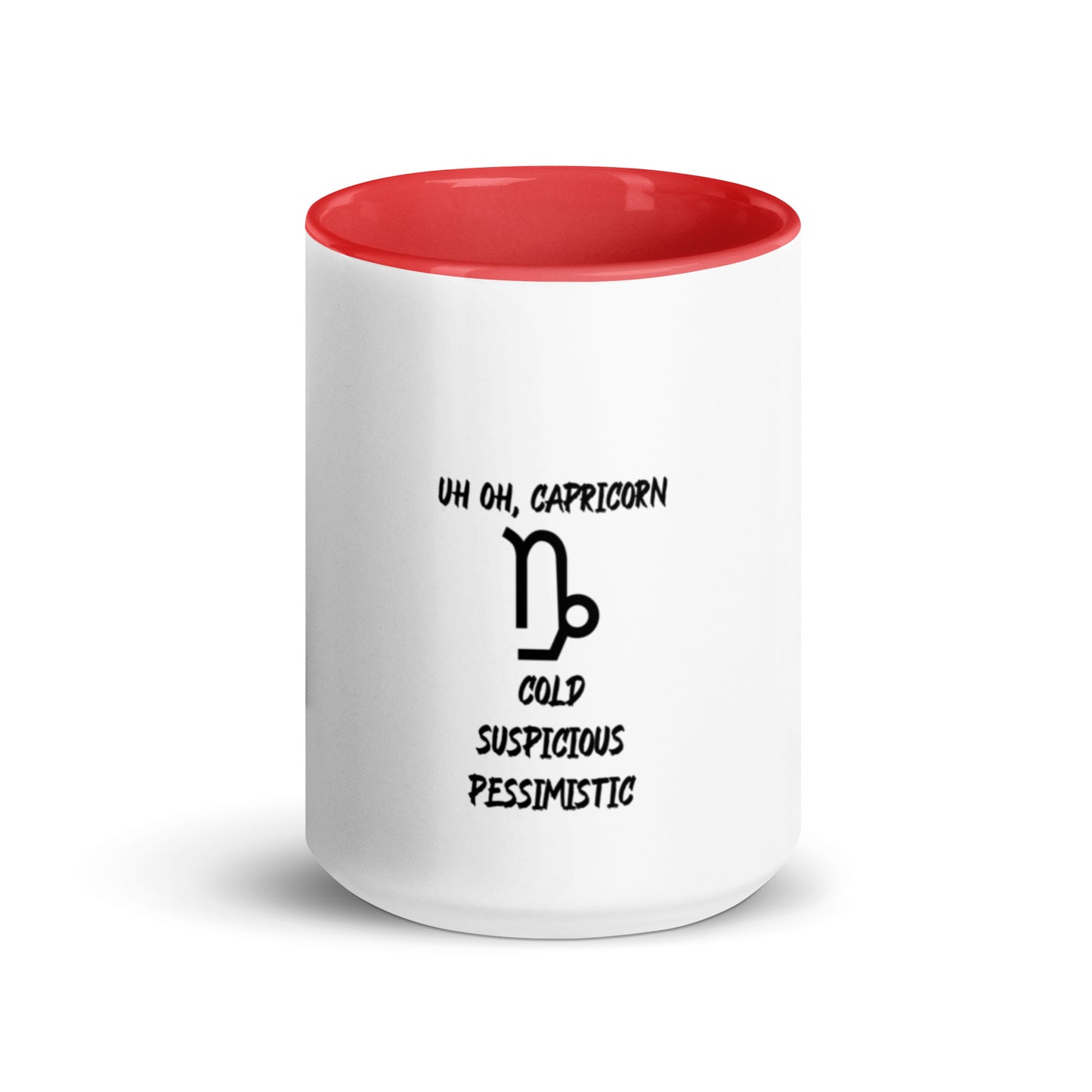 “Uh Oh, Capricorn” Mug With Color Inside