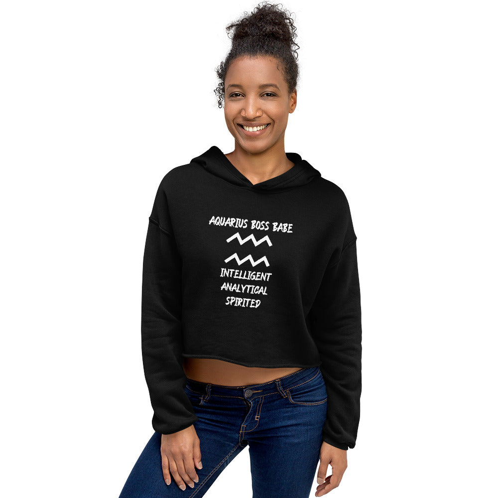 “Aquarius Boss Babe” Women’s Crop Hoodie