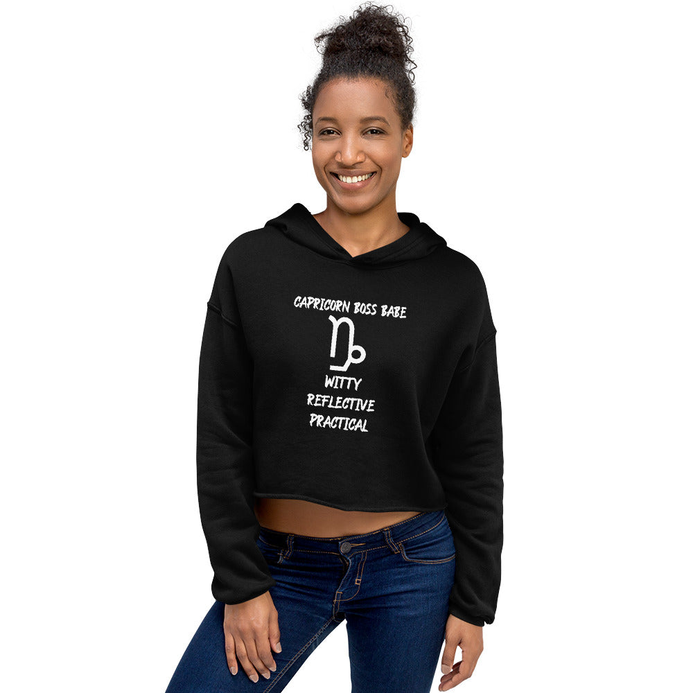 “Capricorn Boss Babe” Women’s Crop Hoodie