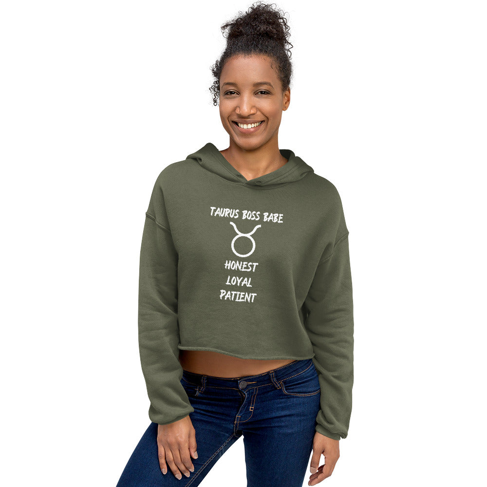 “Taurus Boss Babe” Women’s Crop Hoodie