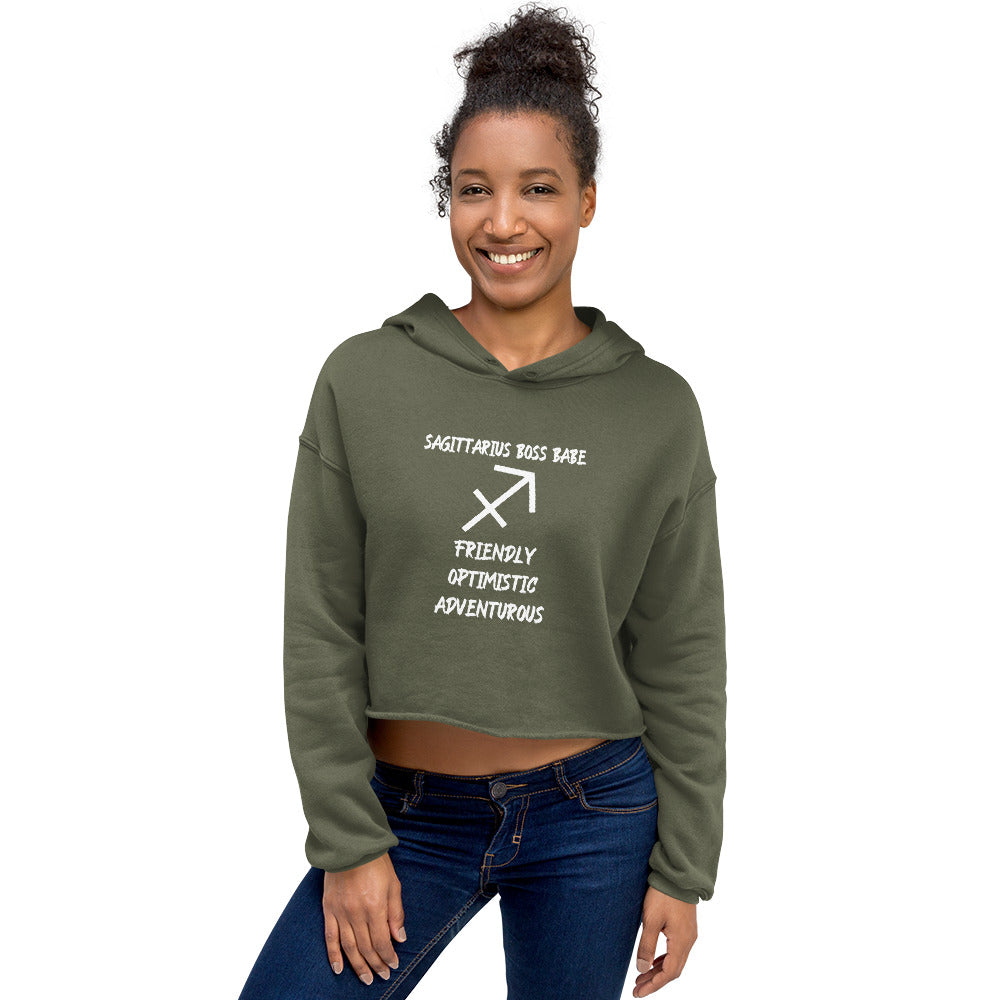 “Sagittarius Boss Babe” Women’s Crop Hoodie