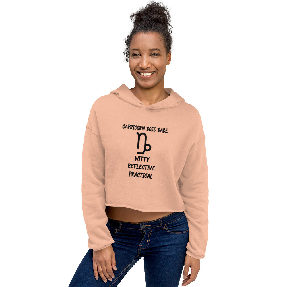 “Capricorn Boss Babe” Women’s Crop Hoodie