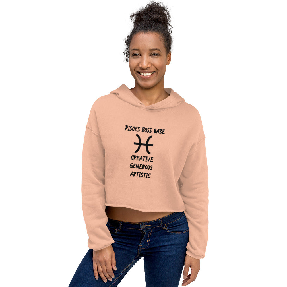 “Pisces Boss Babe” Women’s Crop Hoodie
