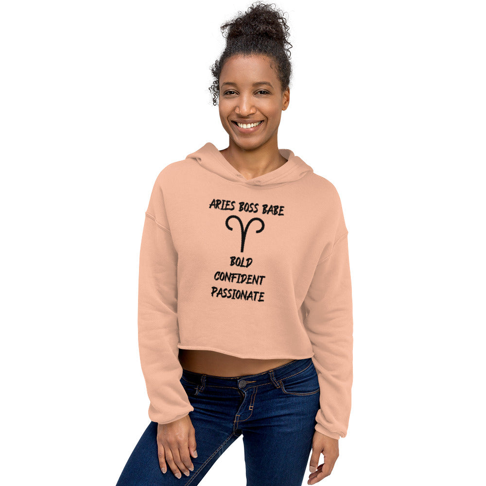 “Aries Boss Babe” Women’s Crop Hoodie