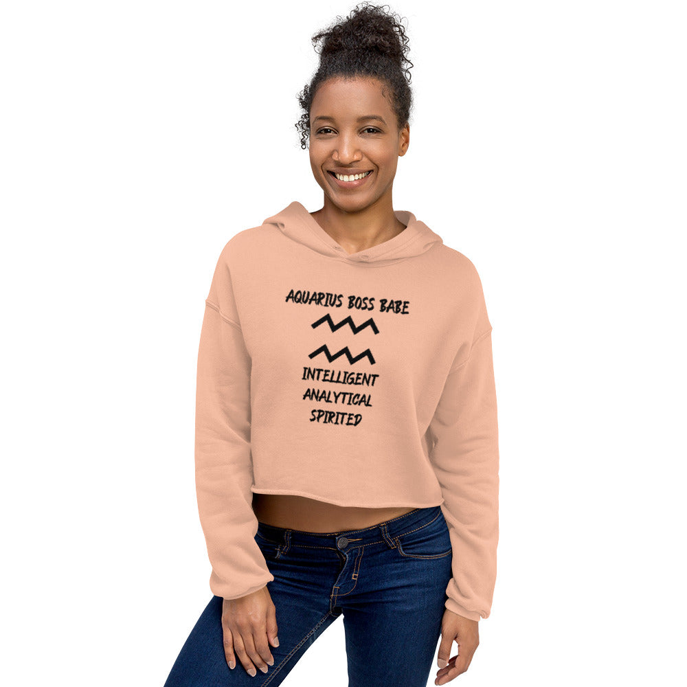 “Aquarius Boss Babe” Women’s Crop Hoodie