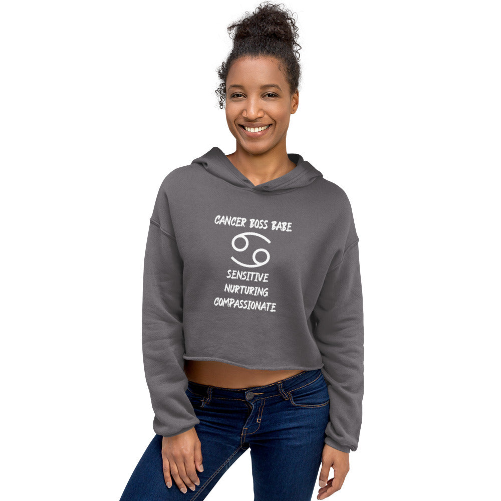 “Cancer Boss Babe” Women’s Crop Hoodie