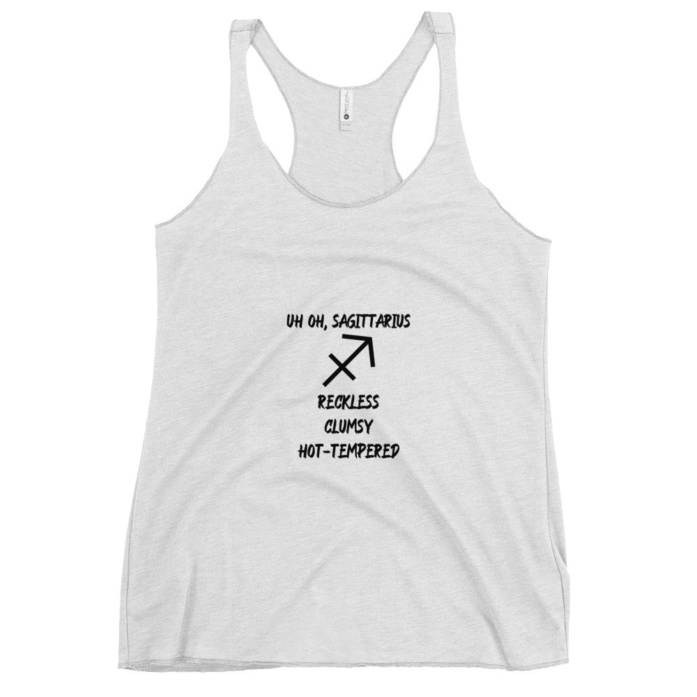 “Uh Oh, Sagittarius” Women's Racerback Tank