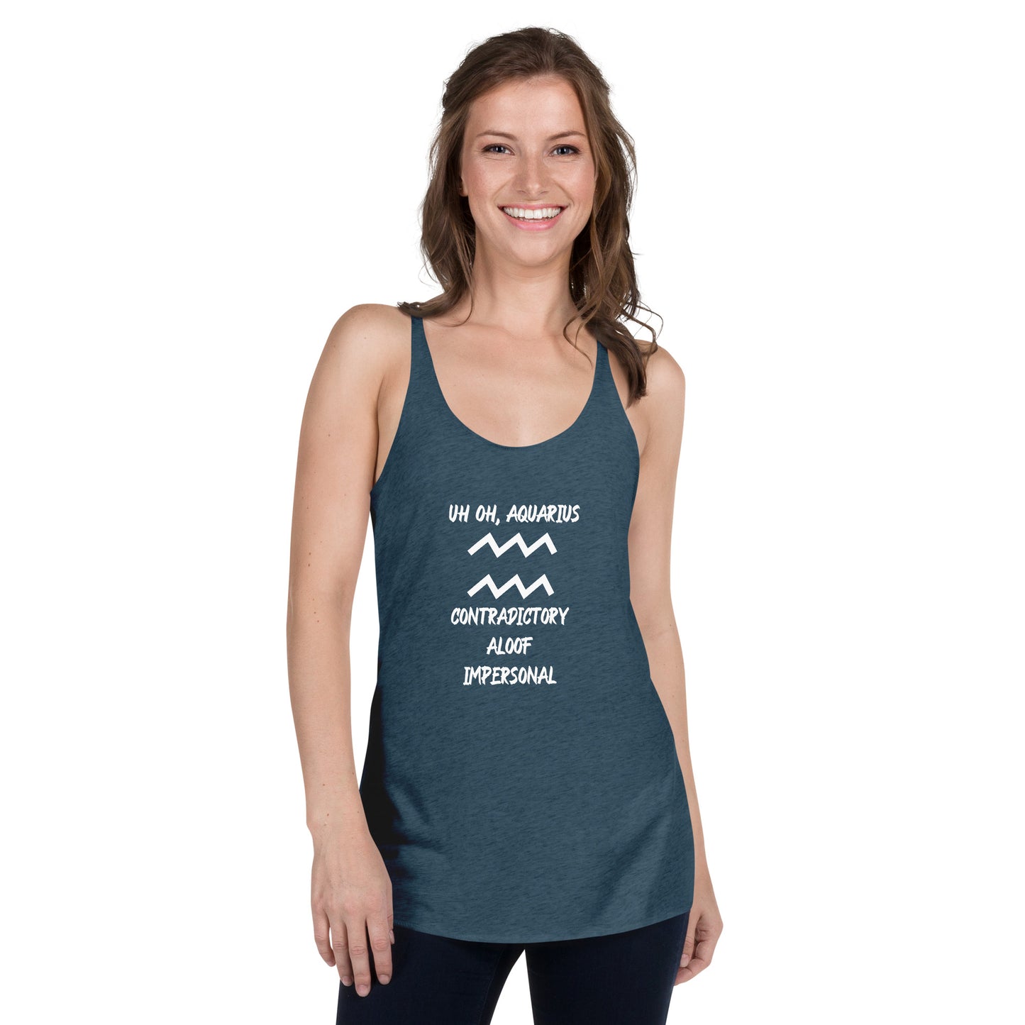 “Uh Oh, Aquarius” Women's Racerback Tank