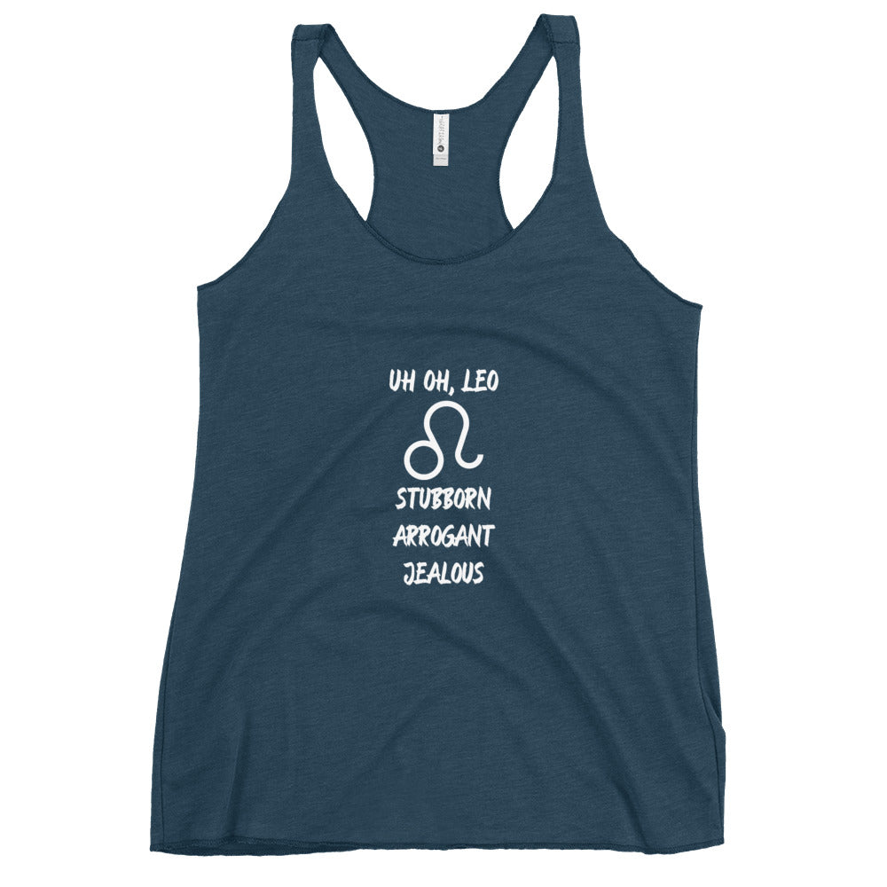 “Uh Oh, Leo” Women's Racerback Tank