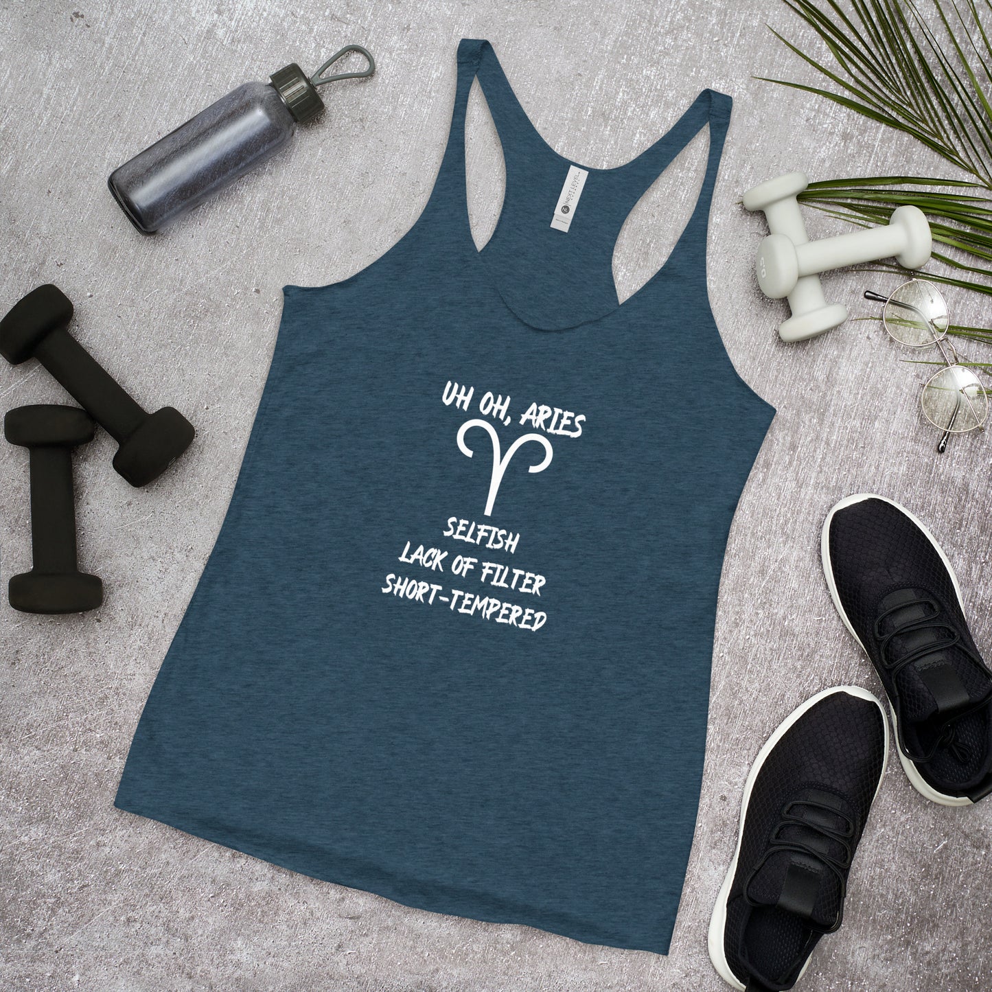 “Uh Oh, Aries” Women's Racerback Tank