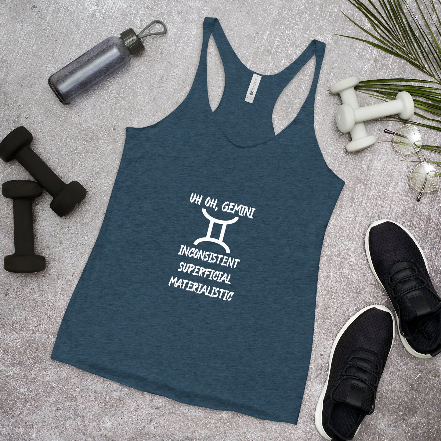 “Uh Oh, Gemini” Women's Racerback Tank