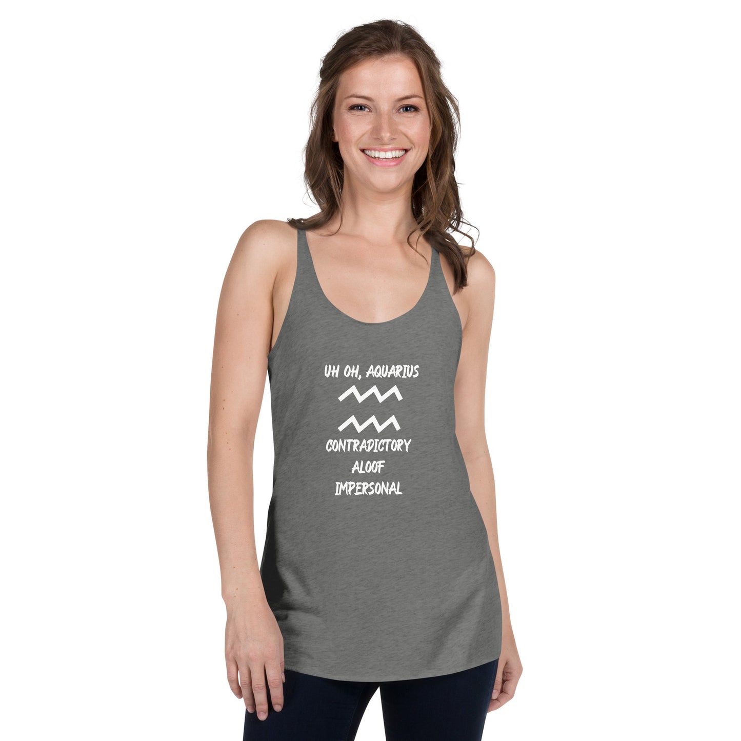 “Uh Oh, Aquarius” Women's Racerback Tank