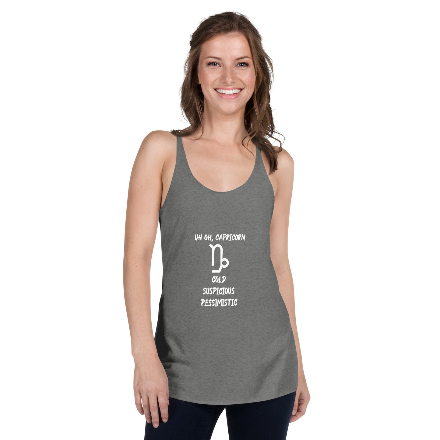 “Uh Oh, Capricorn” Women's Racerback Tank