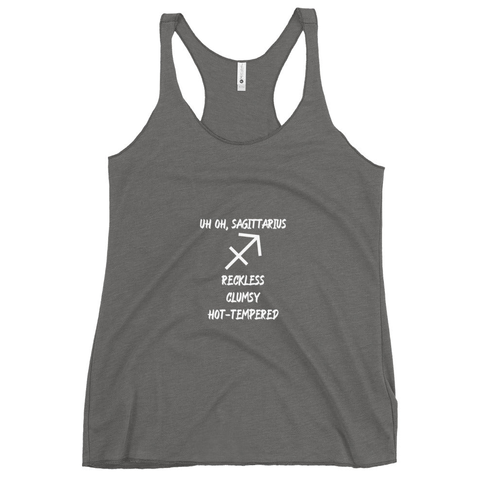 “Uh Oh, Sagittarius” Women's Racerback Tank