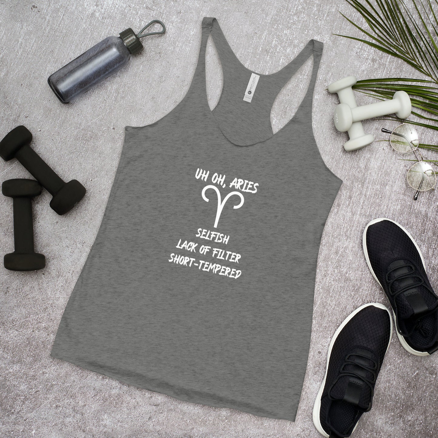 “Uh Oh, Aries” Women's Racerback Tank