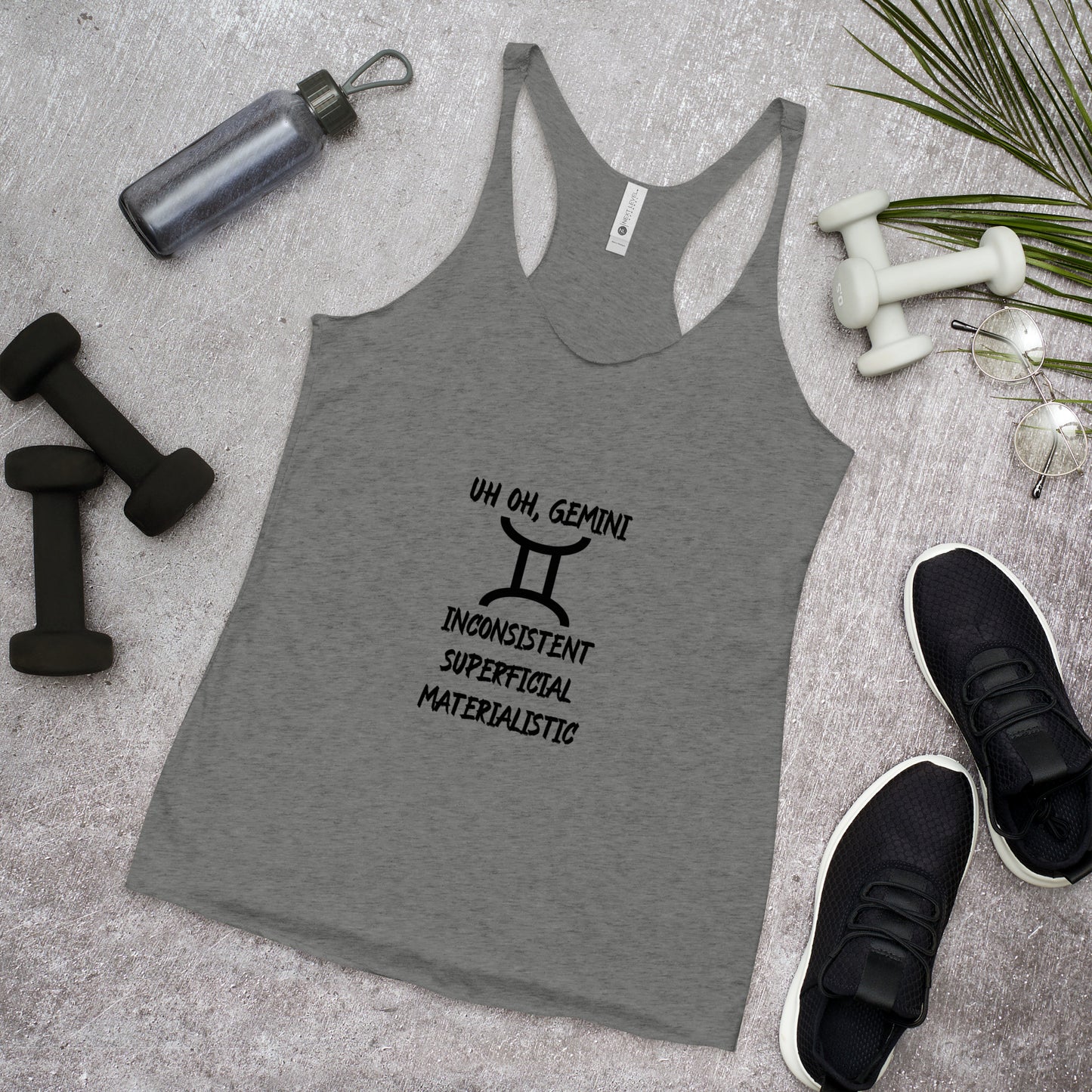 “Uh Oh, Gemini” Women's Racerback Tank