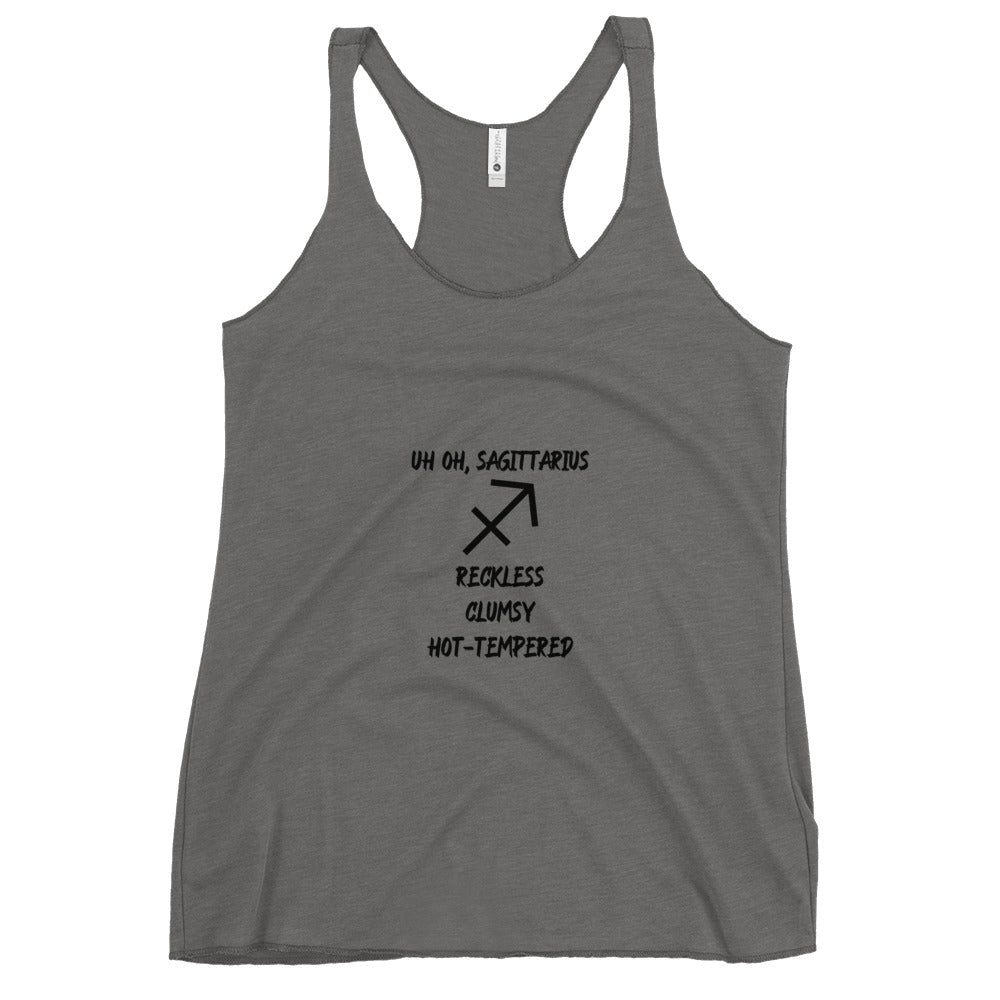 “Uh Oh, Sagittarius” Women's Racerback Tank