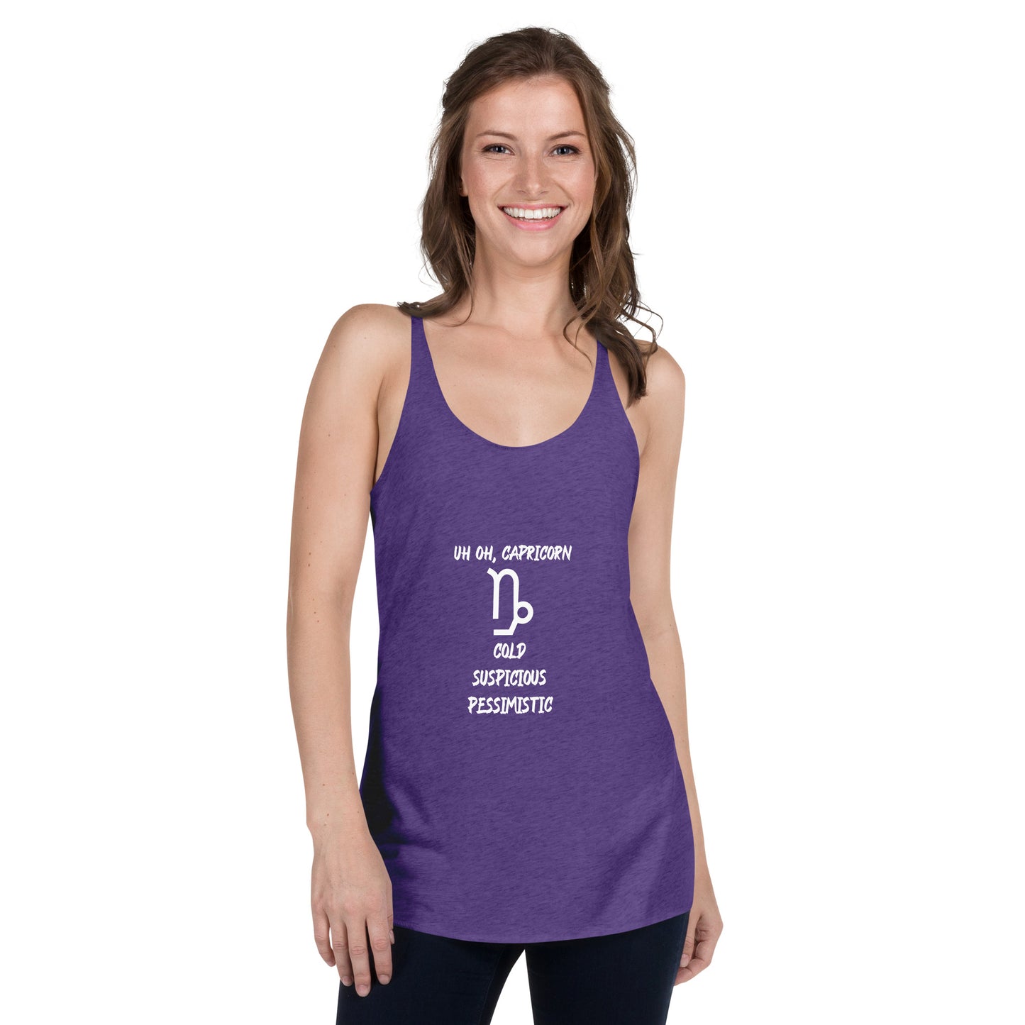 “Uh Oh, Capricorn” Women's Racerback Tank