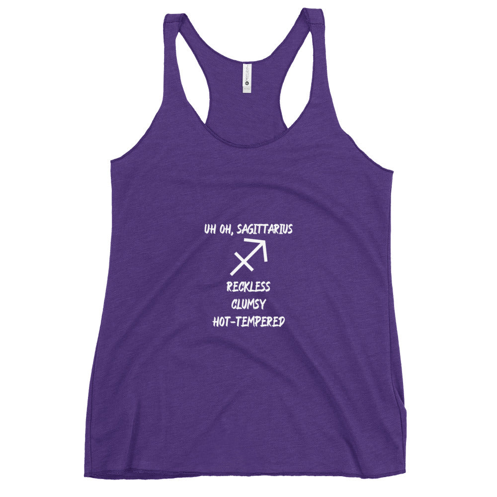 “Uh Oh, Sagittarius” Women's Racerback Tank