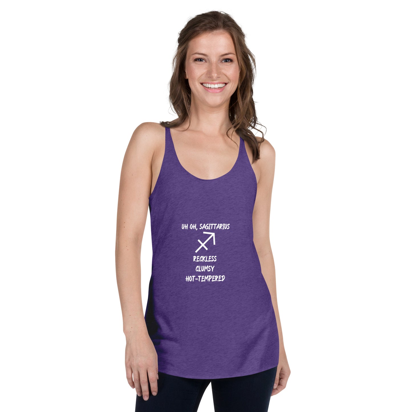 “Uh Oh, Sagittarius” Women's Racerback Tank