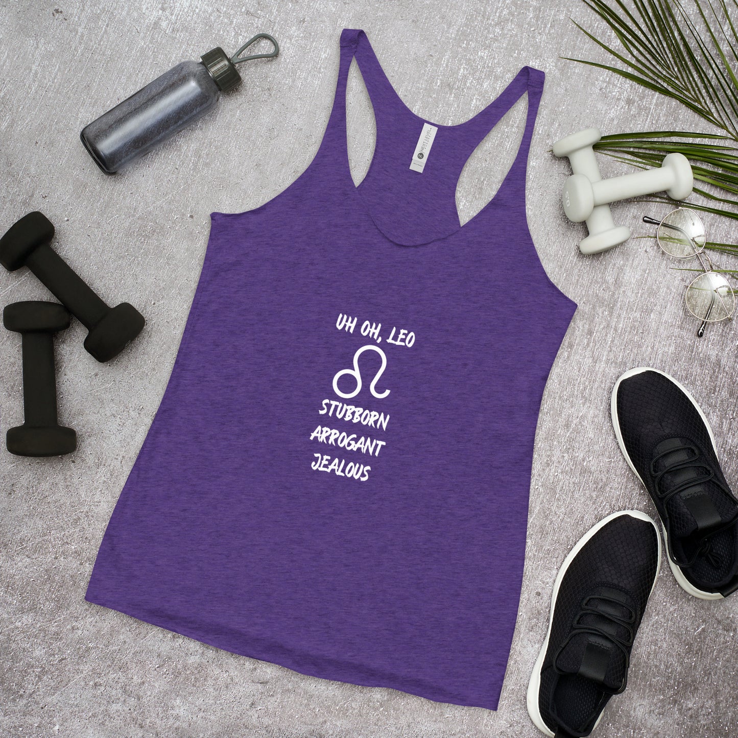 “Uh Oh, Leo” Women's Racerback Tank