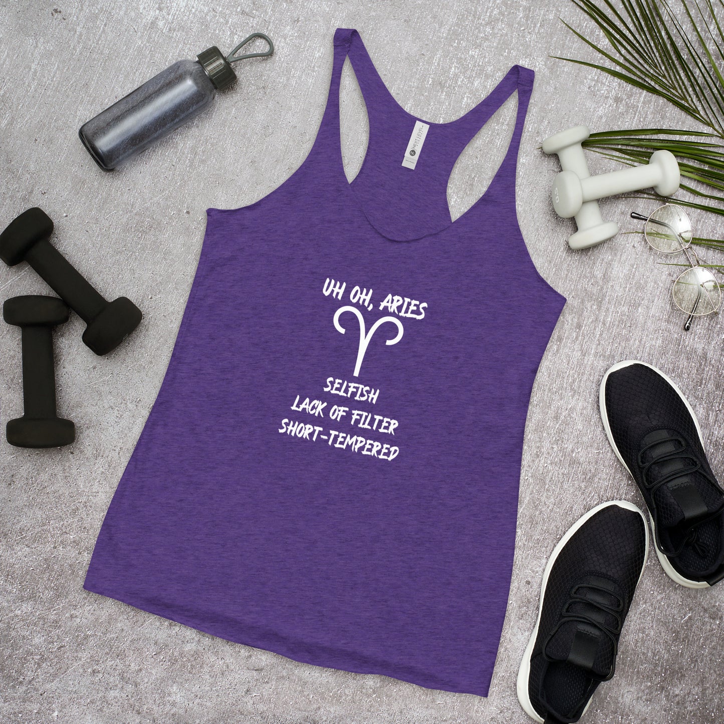 “Uh Oh, Aries” Women's Racerback Tank