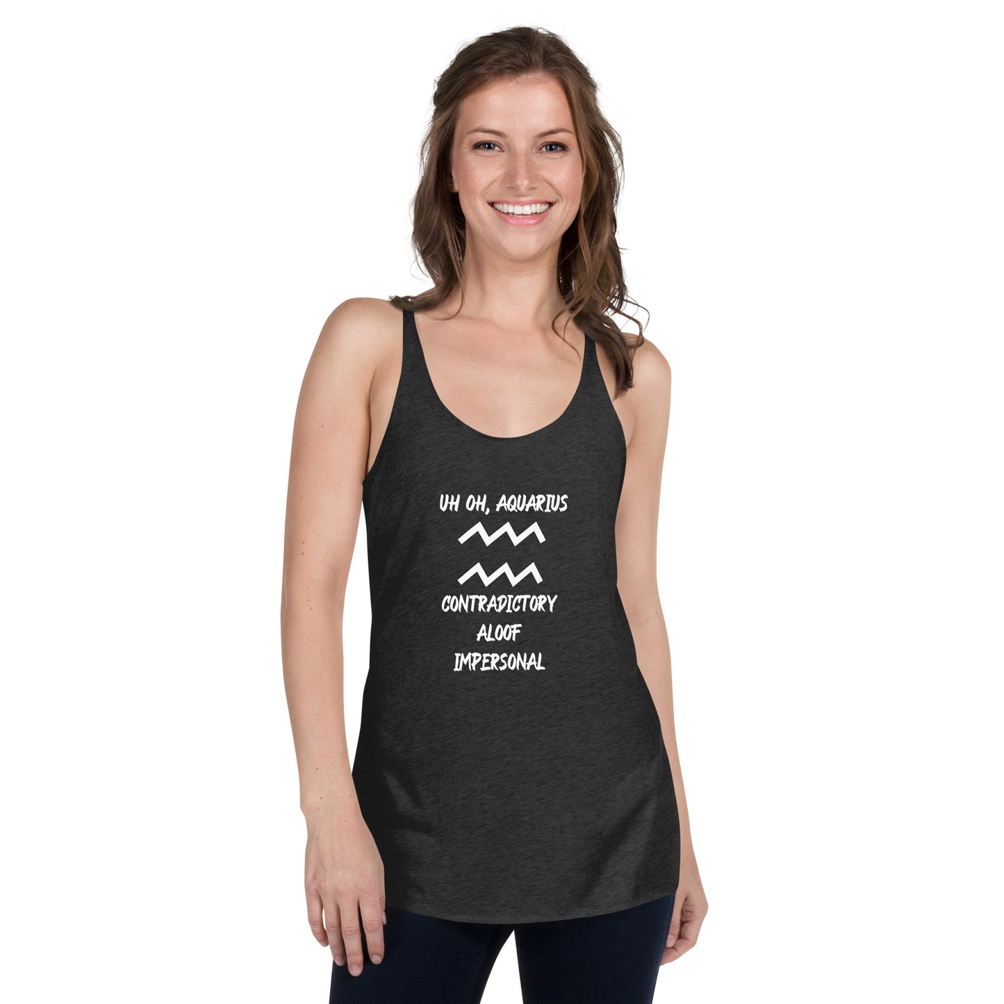 “Uh Oh, Aquarius” Women's Racerback Tank