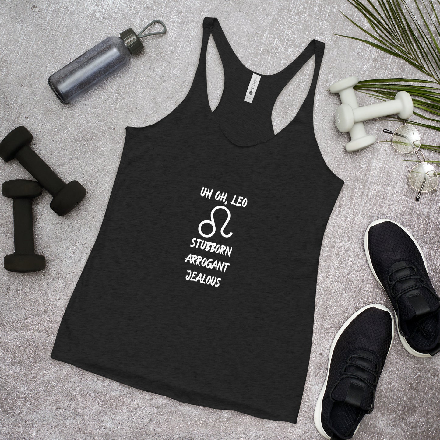 “Uh Oh, Leo” Women's Racerback Tank
