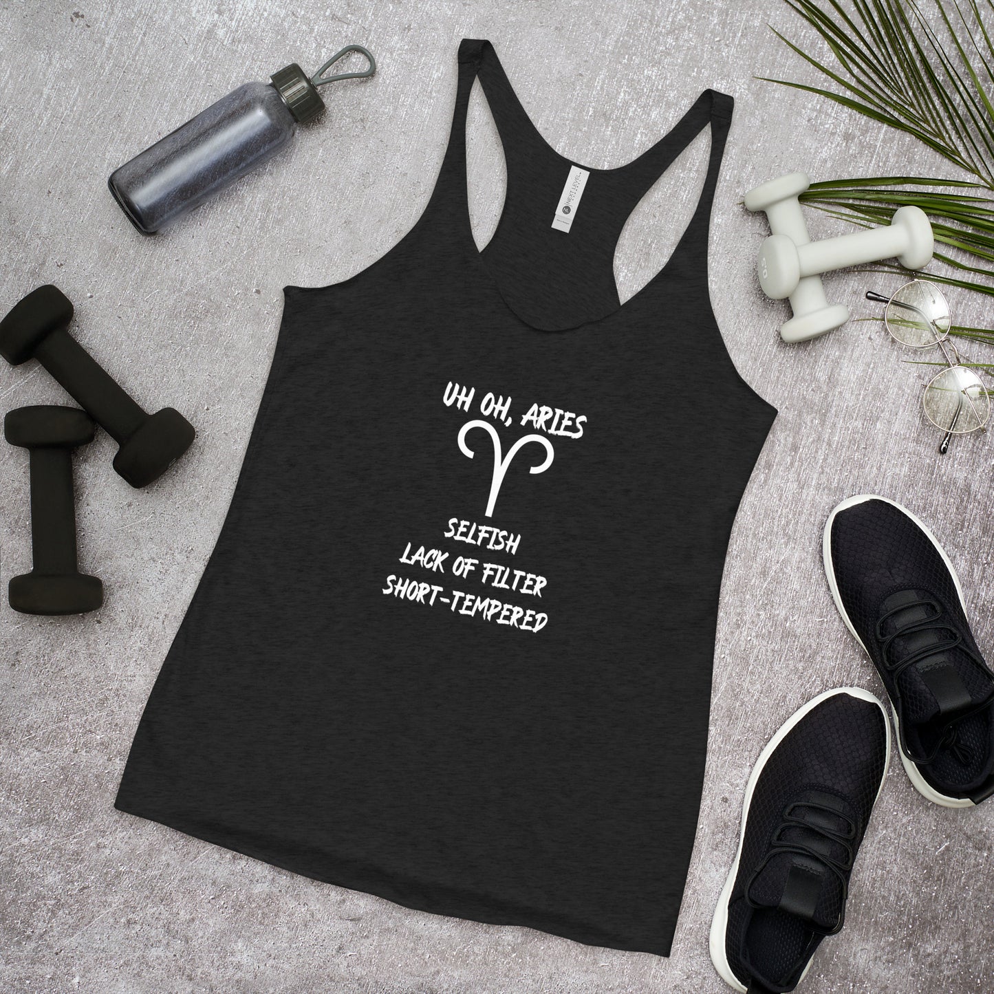 “Uh Oh, Aries” Women's Racerback Tank