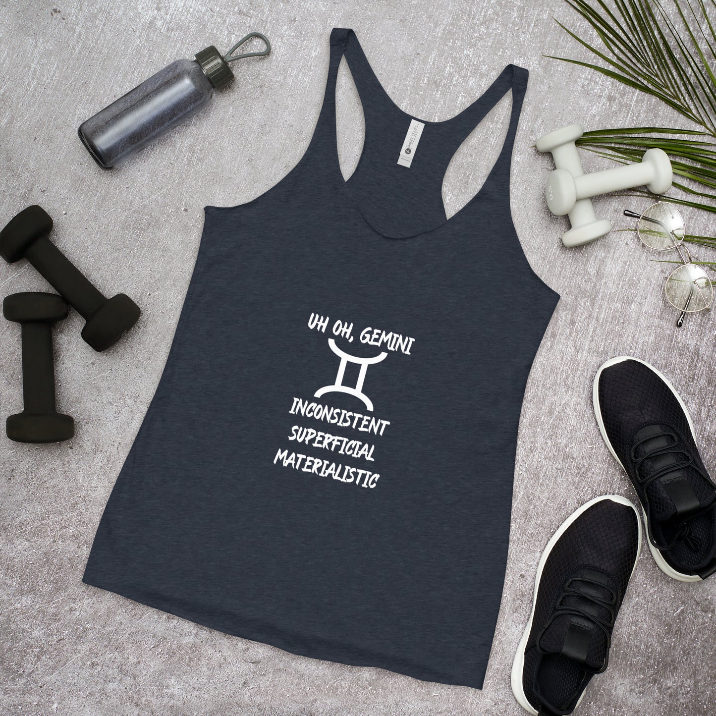 “Uh Oh, Gemini” Women's Racerback Tank