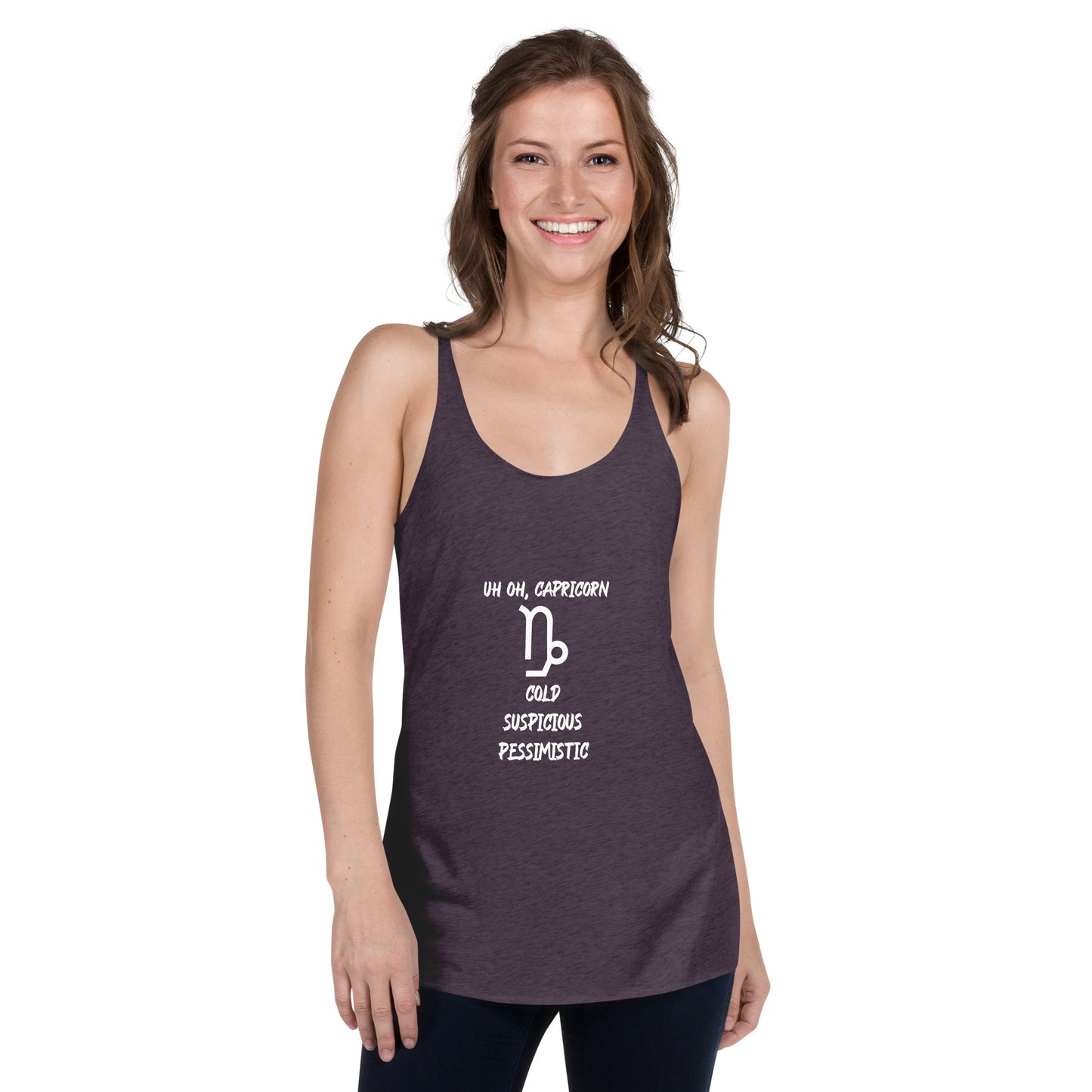 “Uh Oh, Capricorn” Women's Racerback Tank