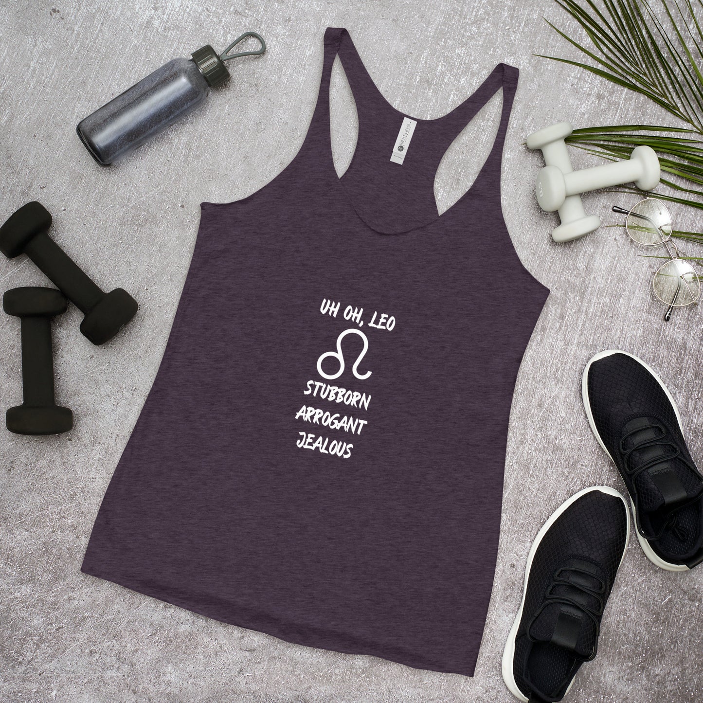 “Uh Oh, Leo” Women's Racerback Tank
