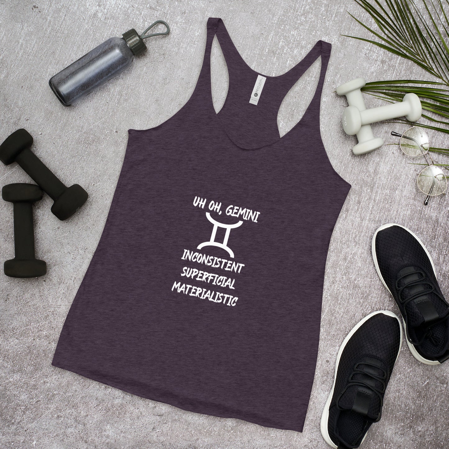 “Uh Oh, Gemini” Women's Racerback Tank