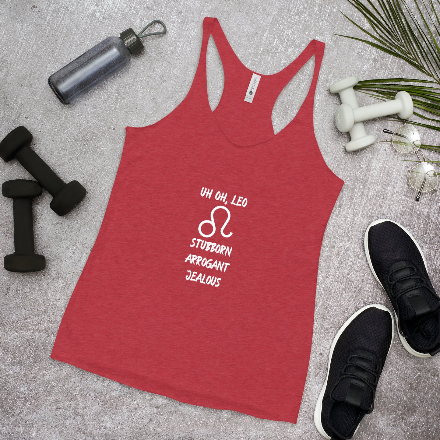 “Uh Oh, Leo” Women's Racerback Tank