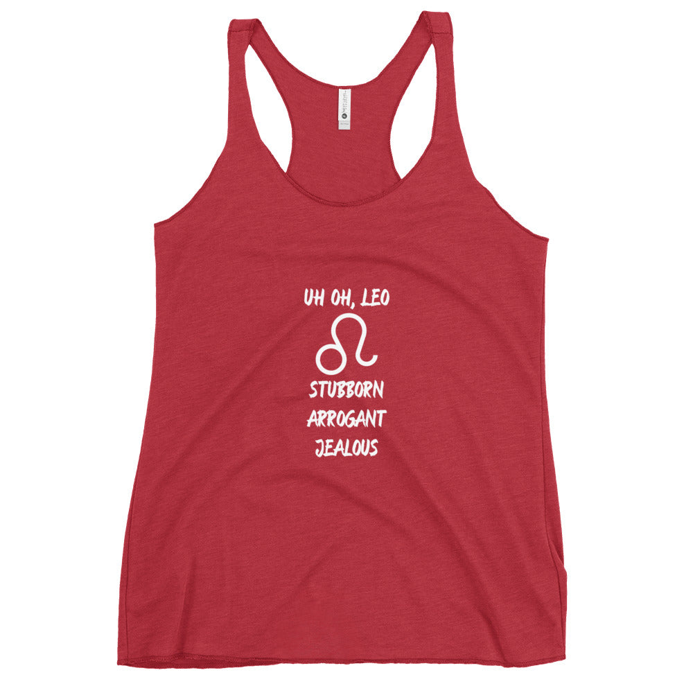 “Uh Oh, Leo” Women's Racerback Tank