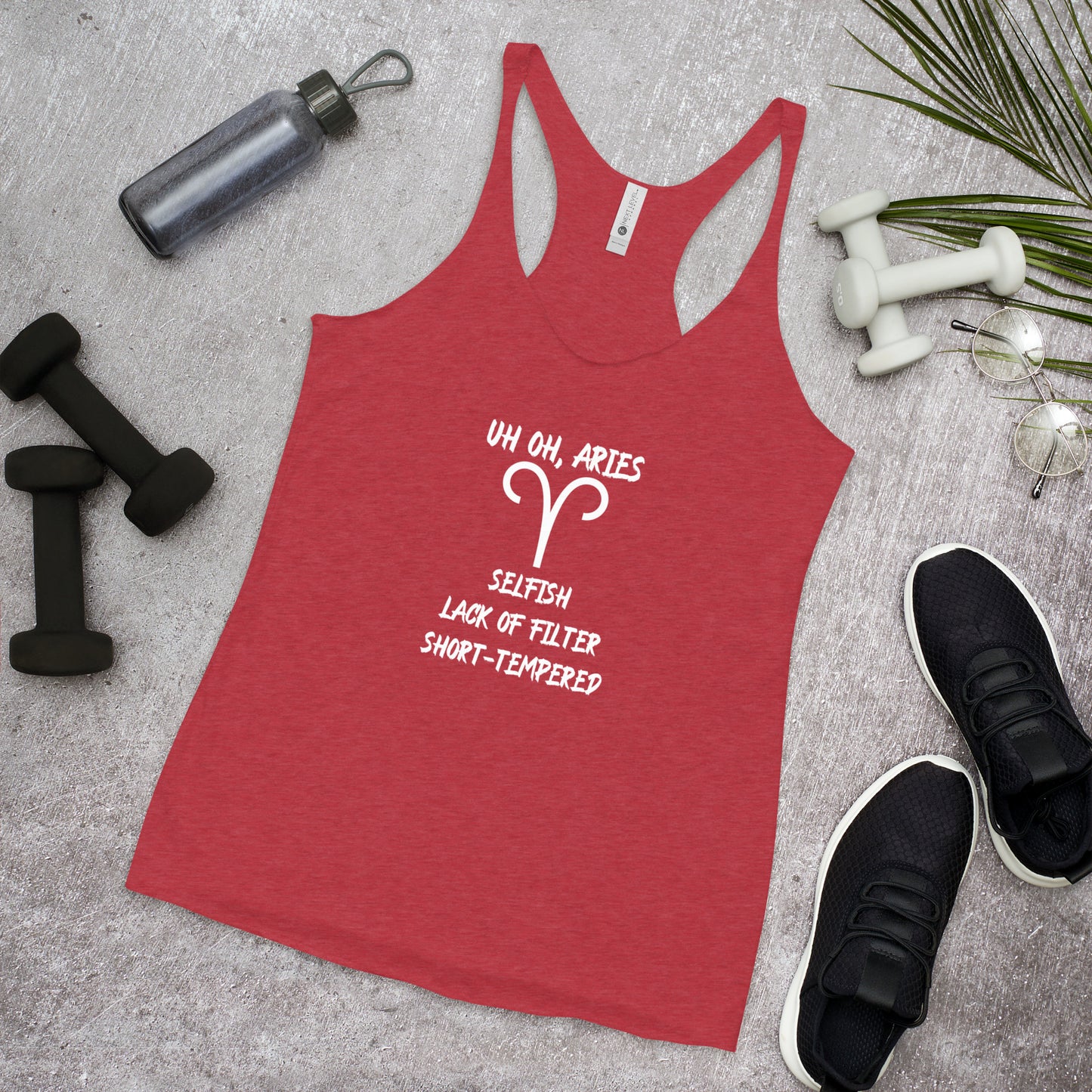 “Uh Oh, Aries” Women's Racerback Tank