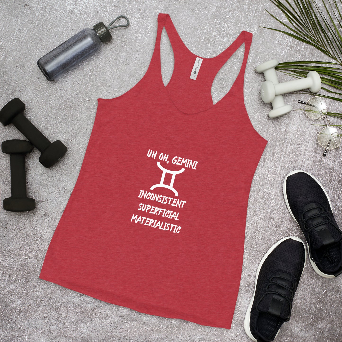 “Uh Oh, Gemini” Women's Racerback Tank