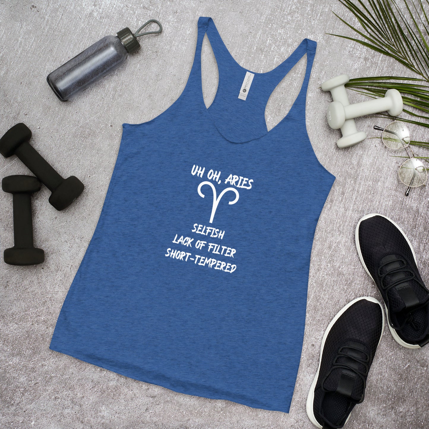 “Uh Oh, Aries” Women's Racerback Tank